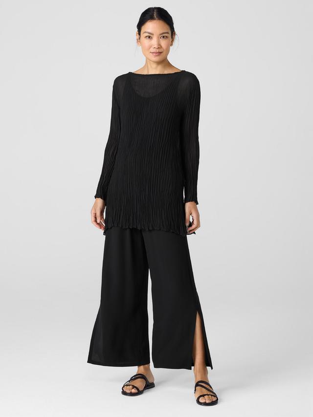 EILEEN FISHER Silk Georgette Crepe Pant with Slitsfemale Product Image