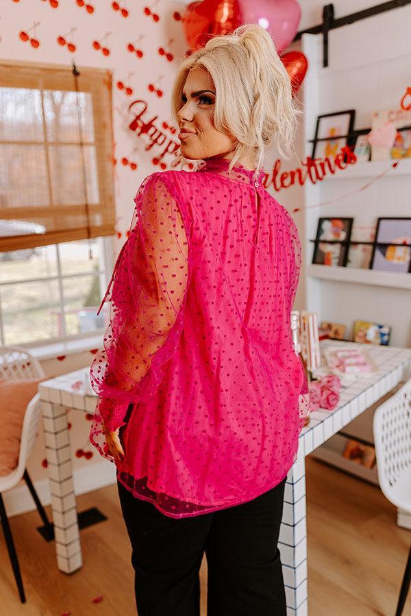 First Kiss Dreaming Shift Top In Fuchsia Curves Product Image