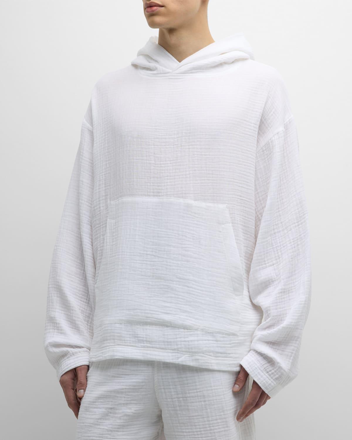 Mens Oversized Textured Cotton Hoodie Product Image