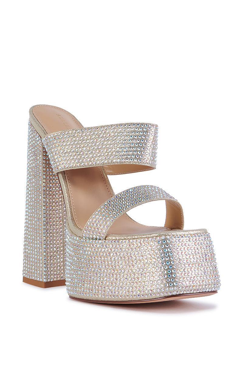 AZALEA WANG NARICE GOLD RHINESTONE SANDAL Product Image