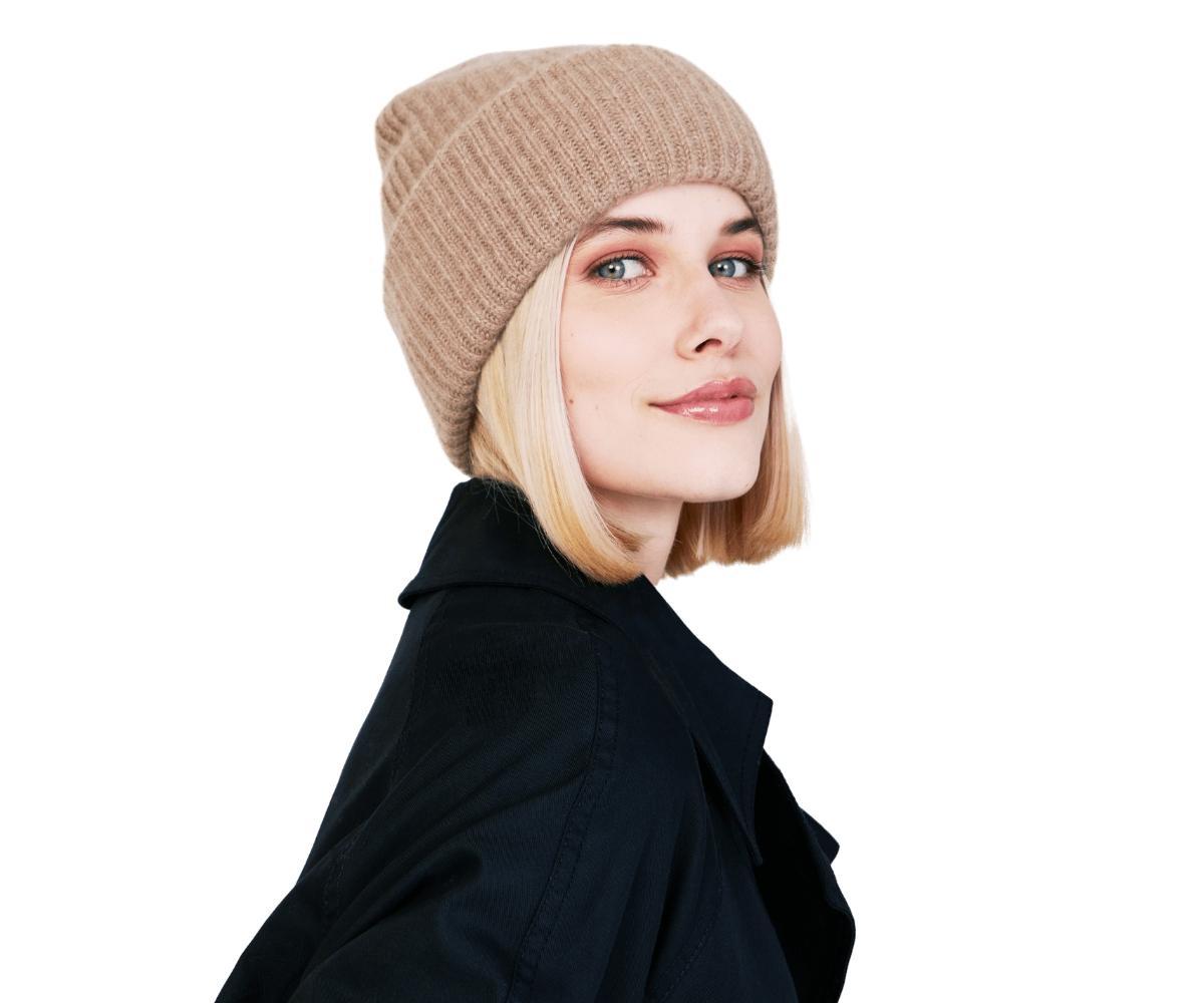 Style Republic 100% Pure Cashmere Chunky Knit Womens Beanie Product Image