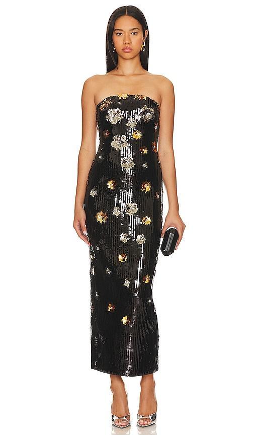 Womens Shiloh Floral Sequined Midi-Dress Product Image