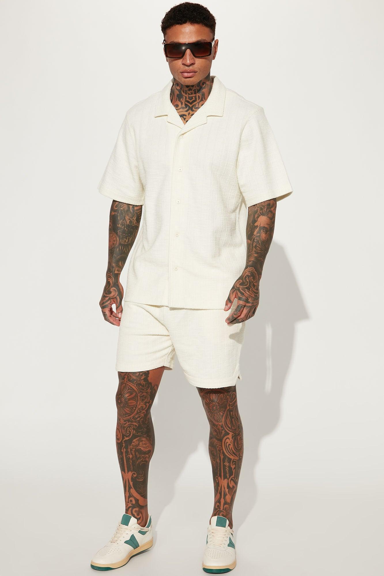 Dean Textured Short - Cream Product Image