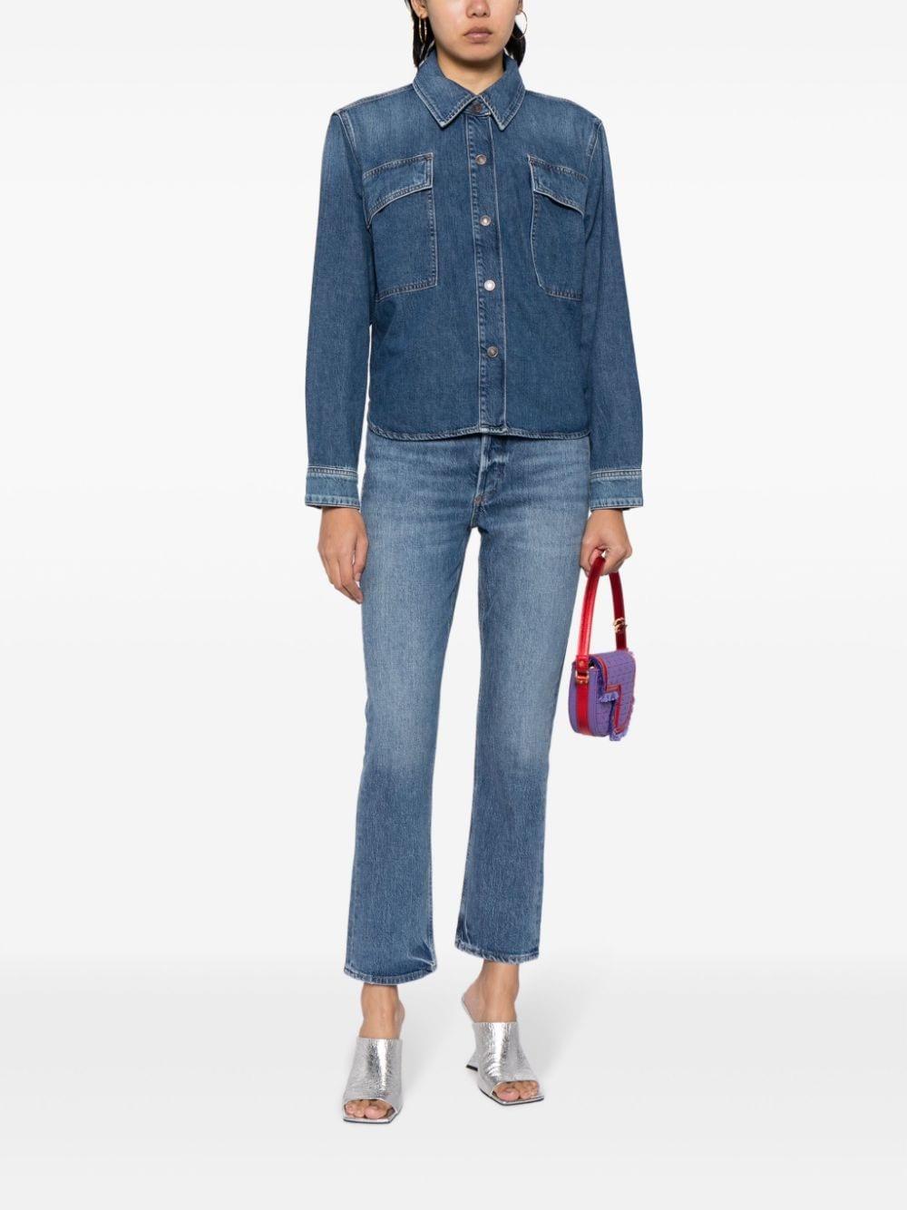 AGOLDE Riley Cropped Jeans In Blue Product Image