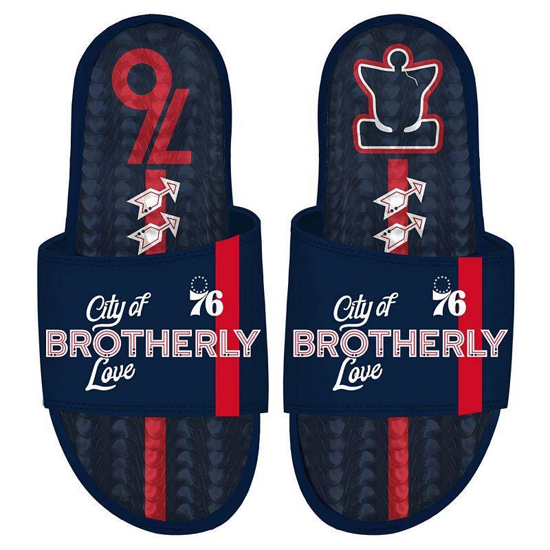 Mens ISlide Navy Philadelphia 76ers 2023/24 City Edition Gel Slide Sandals 76r Blue Product Image