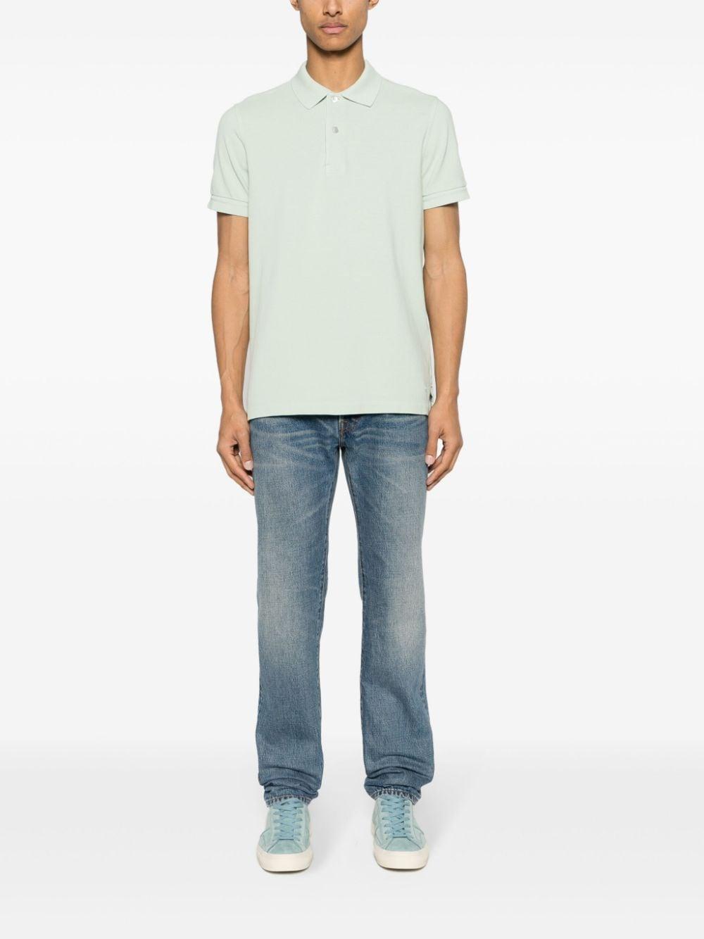 TOM FORD Short-sleeve Cotton Polo Shirt In White Product Image