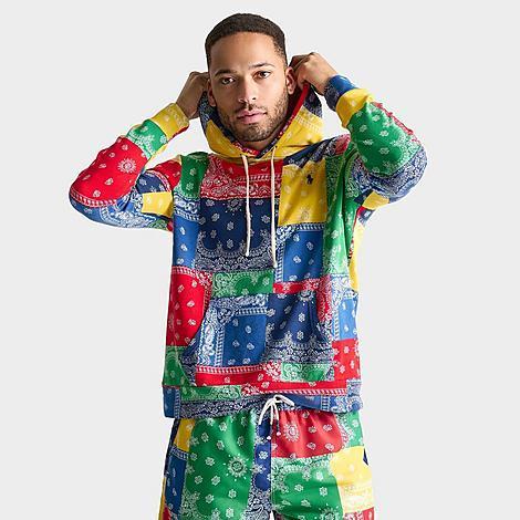 Polo Ralph Lauren Patchwork-Print Spa Terry Hoodie (Archival Bandana) Men's Sweatshirt Product Image