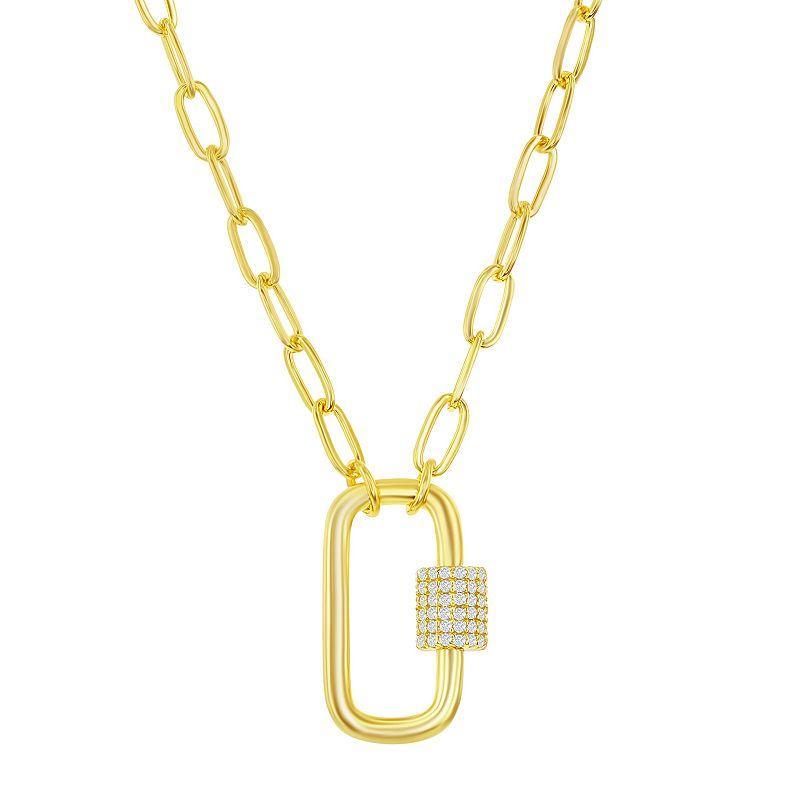 Cubic Zirconia Paper Clip Necklace, Womens Yellow Product Image