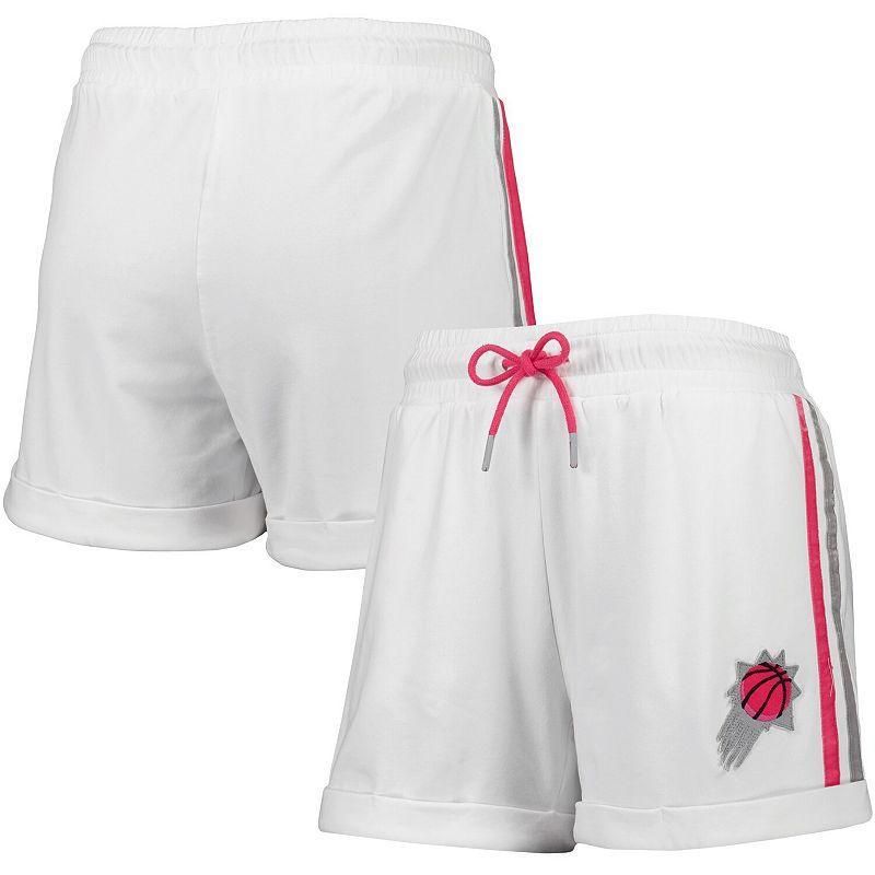 Womens Lusso White/Pink Phoenix Suns Melody Cuffed Tri-Blend Shorts Product Image