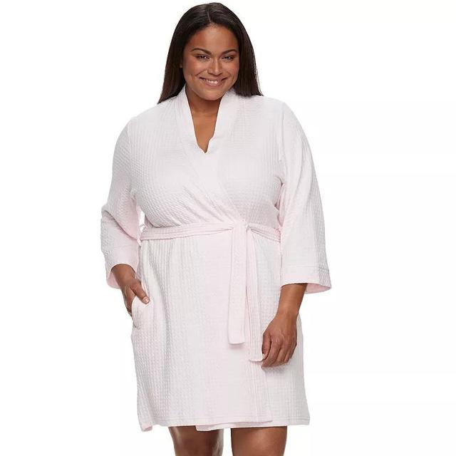 Plus Size Croft & Barrow Waffle-Knit Kimono Robe, Womens Product Image