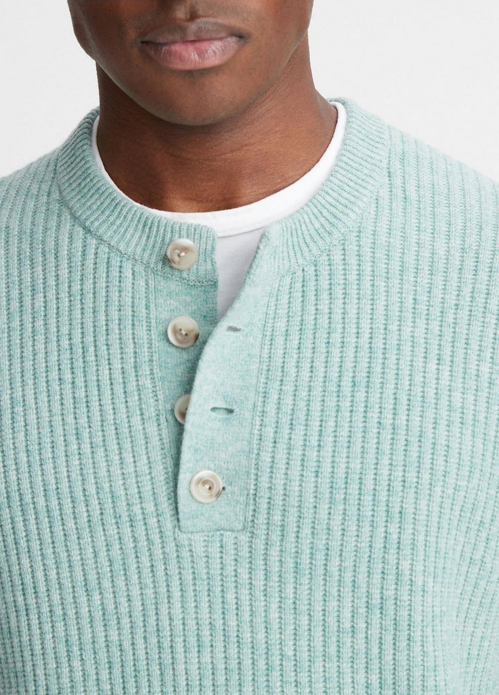 Textured Rib Wool and Cashmere Henley Product Image