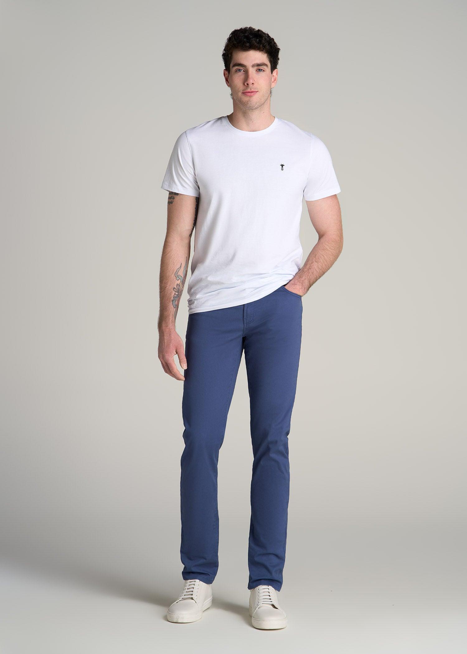 Dylan SLIM FIT Five-Pocket Pants For Tall Men in Steel Blue Male Product Image