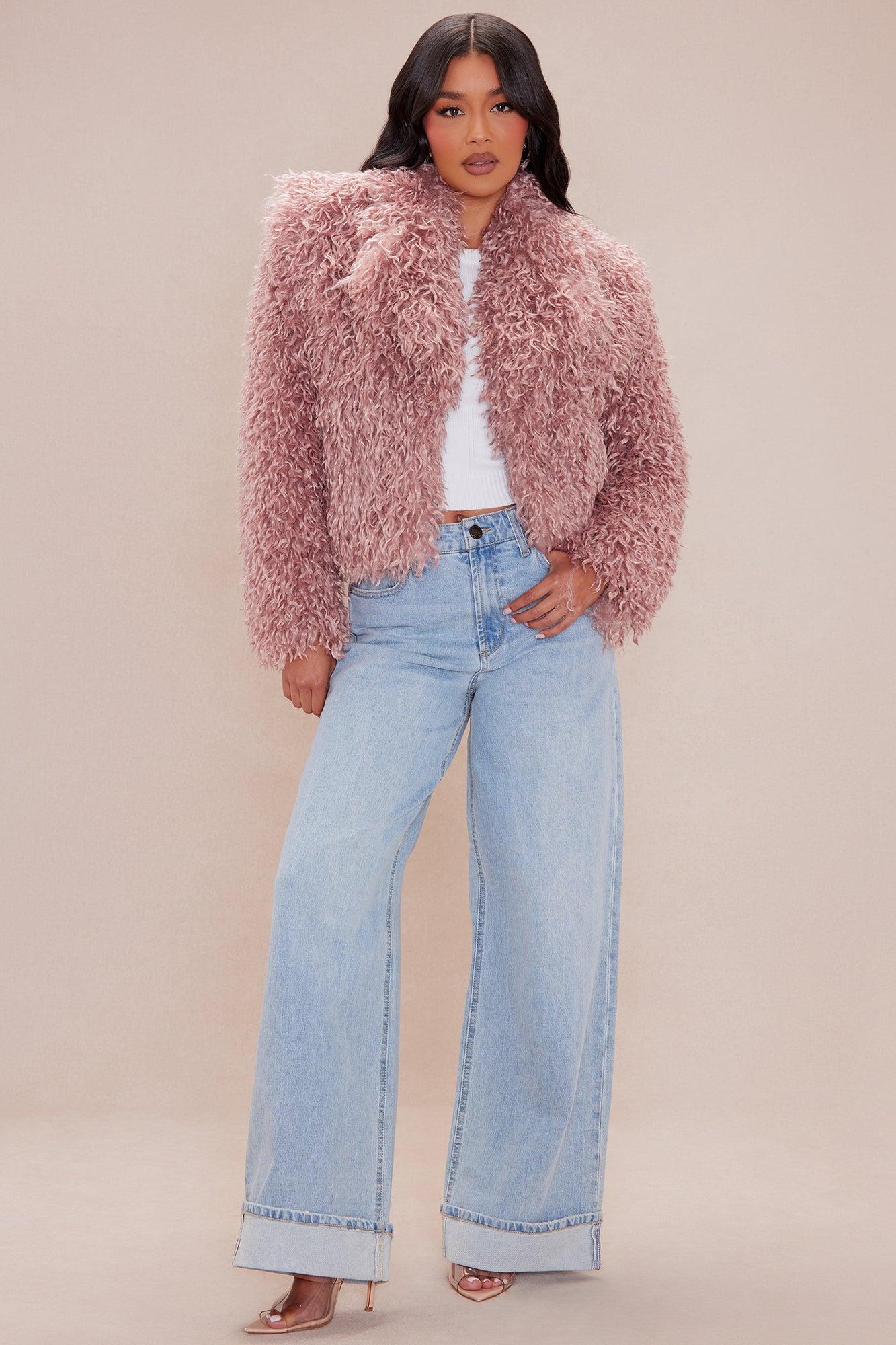 Tahoe Faux Fur Jacket - Mauve Product Image