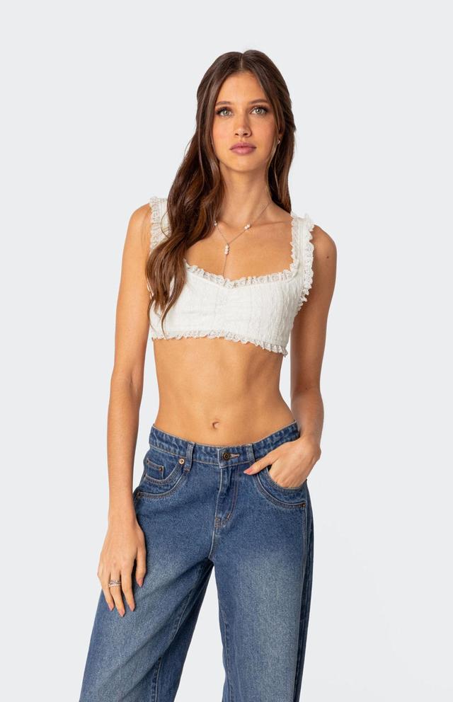 Edikted Women's Fairytale Lacey Crop Top Product Image