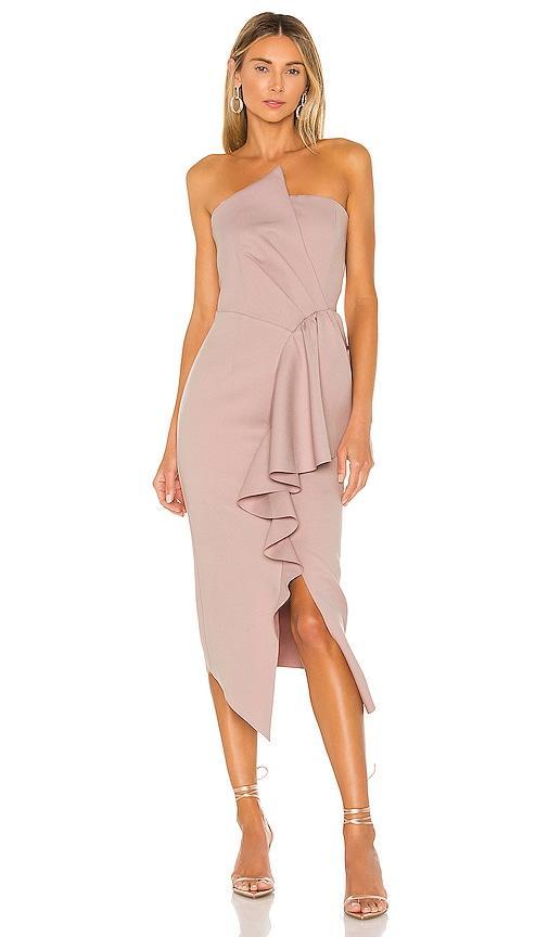 Elliatt Reception Cascade Ruffle Strapless Cocktail Dress Product Image