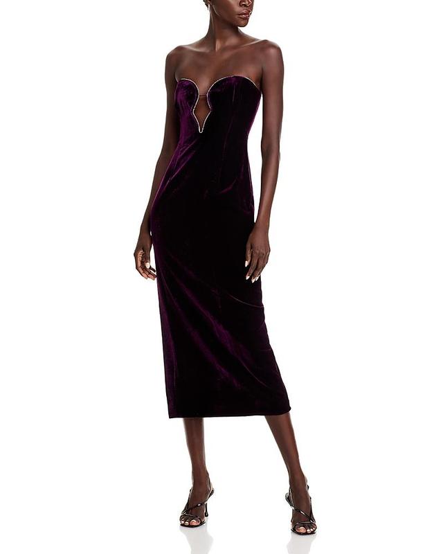 Womens Lilah Strapless Velour Midi-Dress Product Image