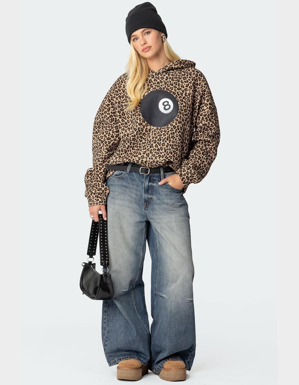 EDIKTED Leopard Magic 8 Oversized Hoodie Product Image