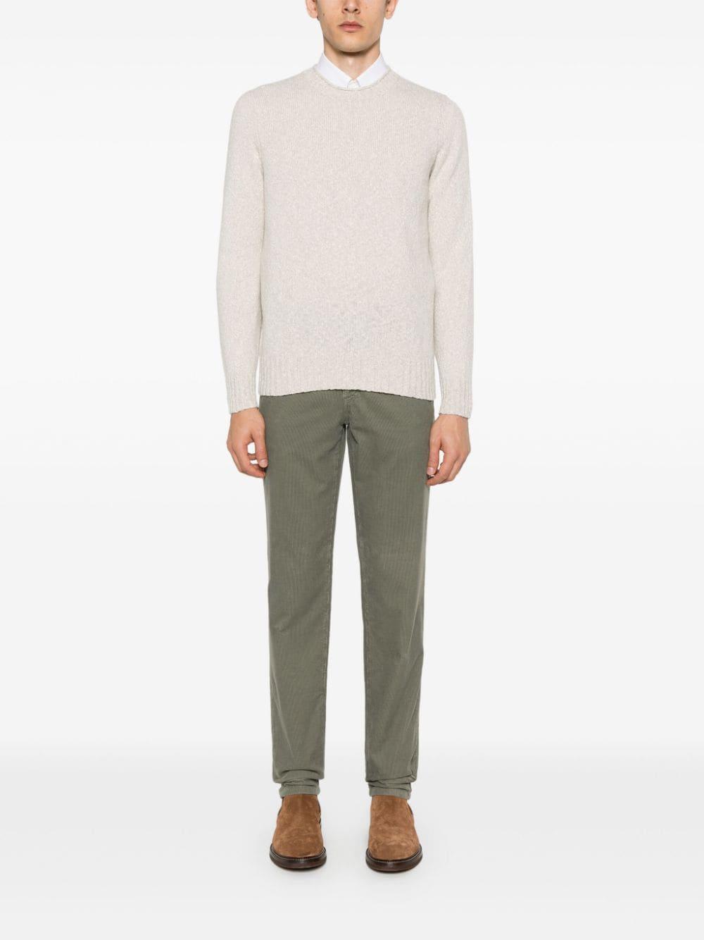 BRUNELLO CUCINELLI Corduroy Slim-cut Trousers In Dark Green Product Image