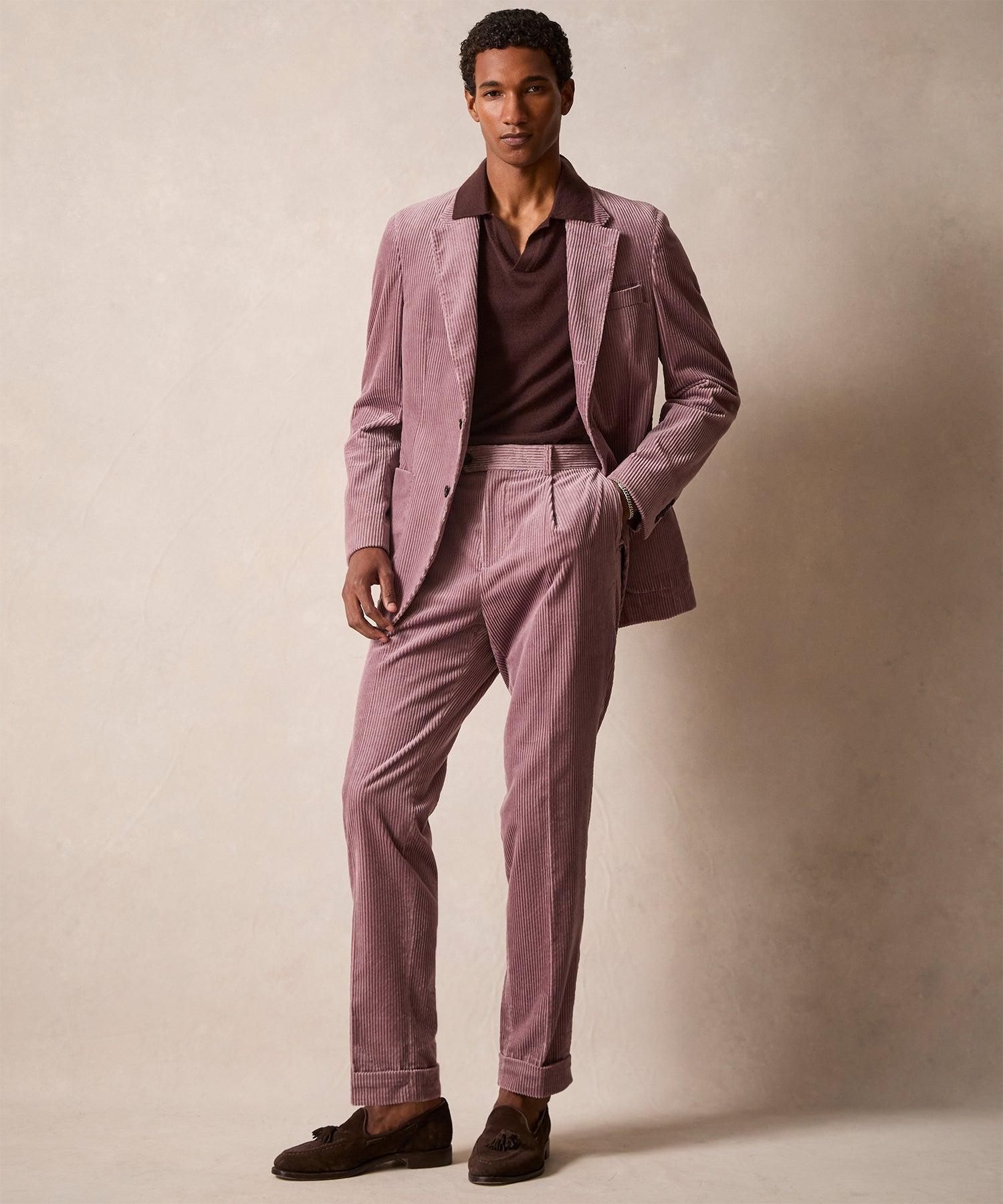 Italian Wide Wale Corduroy Madison Jacket in Mauve Product Image