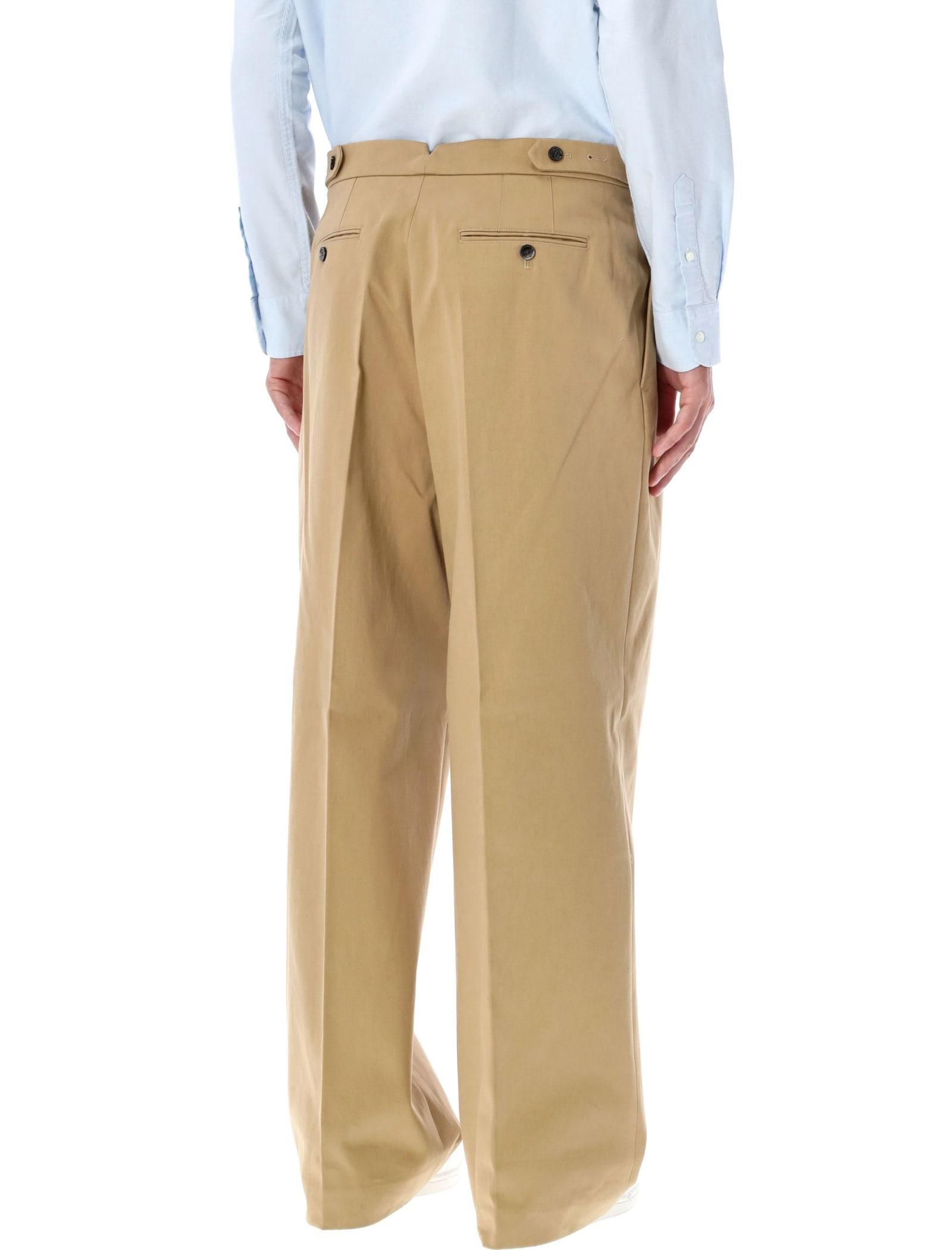 AMI ALEXANDRE MATTIUSSI Large Fit Trouser In Neutrals Product Image