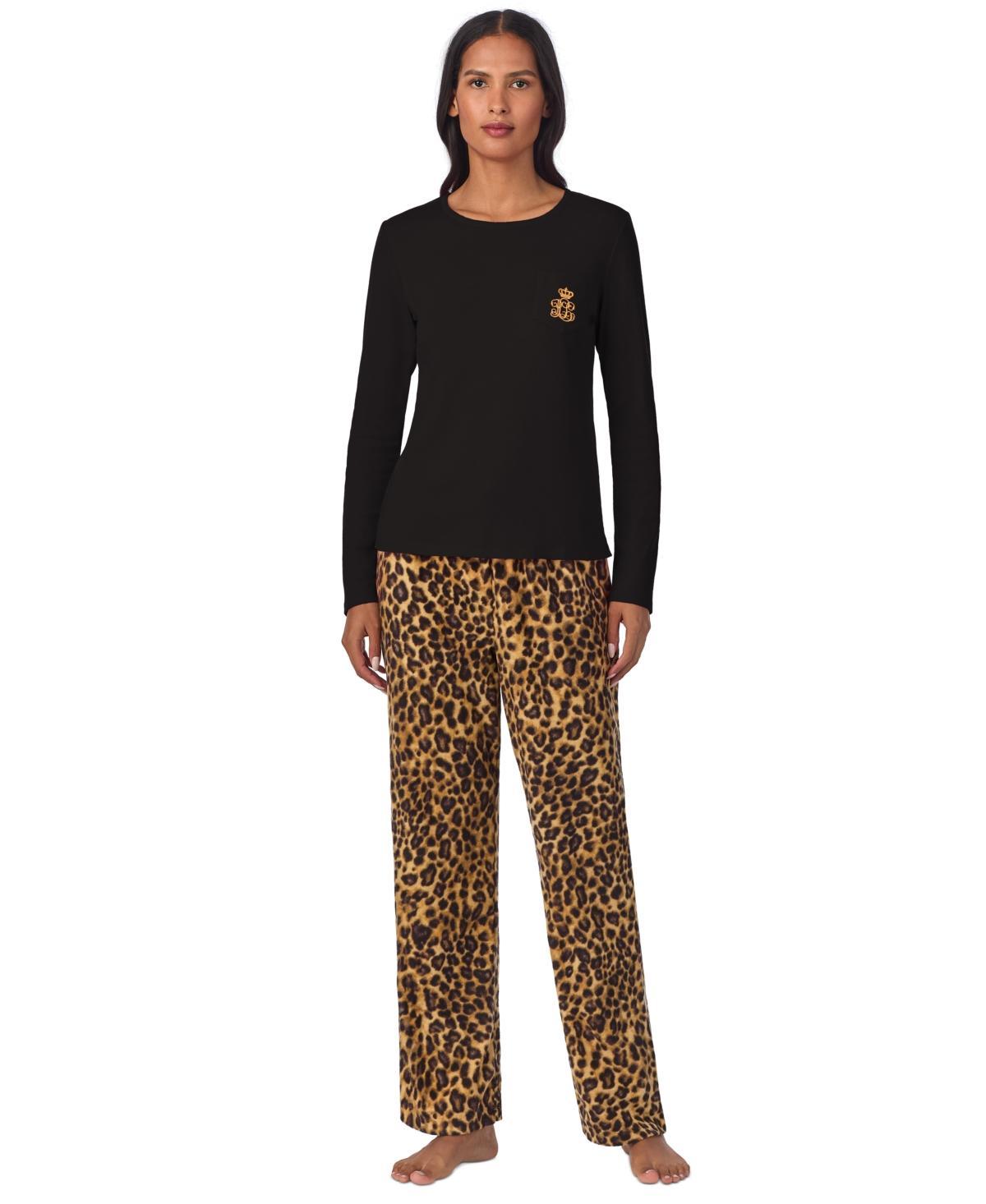 Lauren Ralph Lauren Womens Long-Sleeve Crewneck Pajama Set Product Image