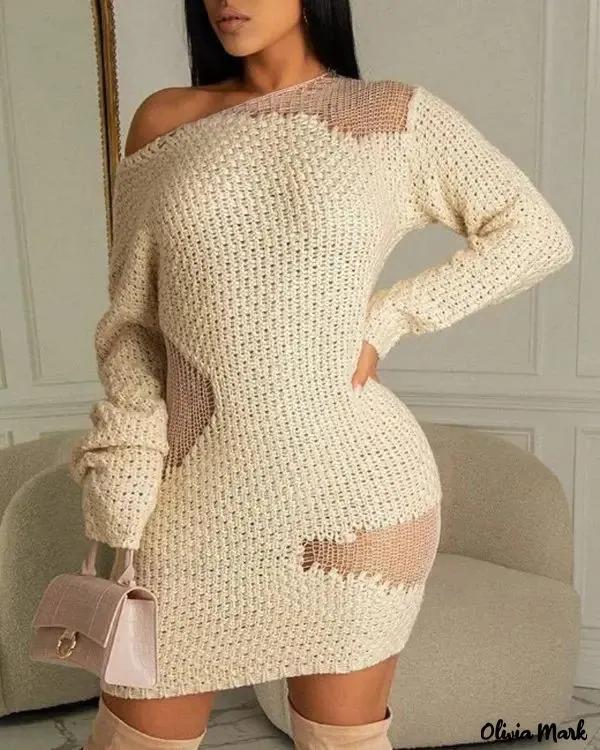 Olivia Mark – Long Sleeve Hollow Out Sweater Dress product image