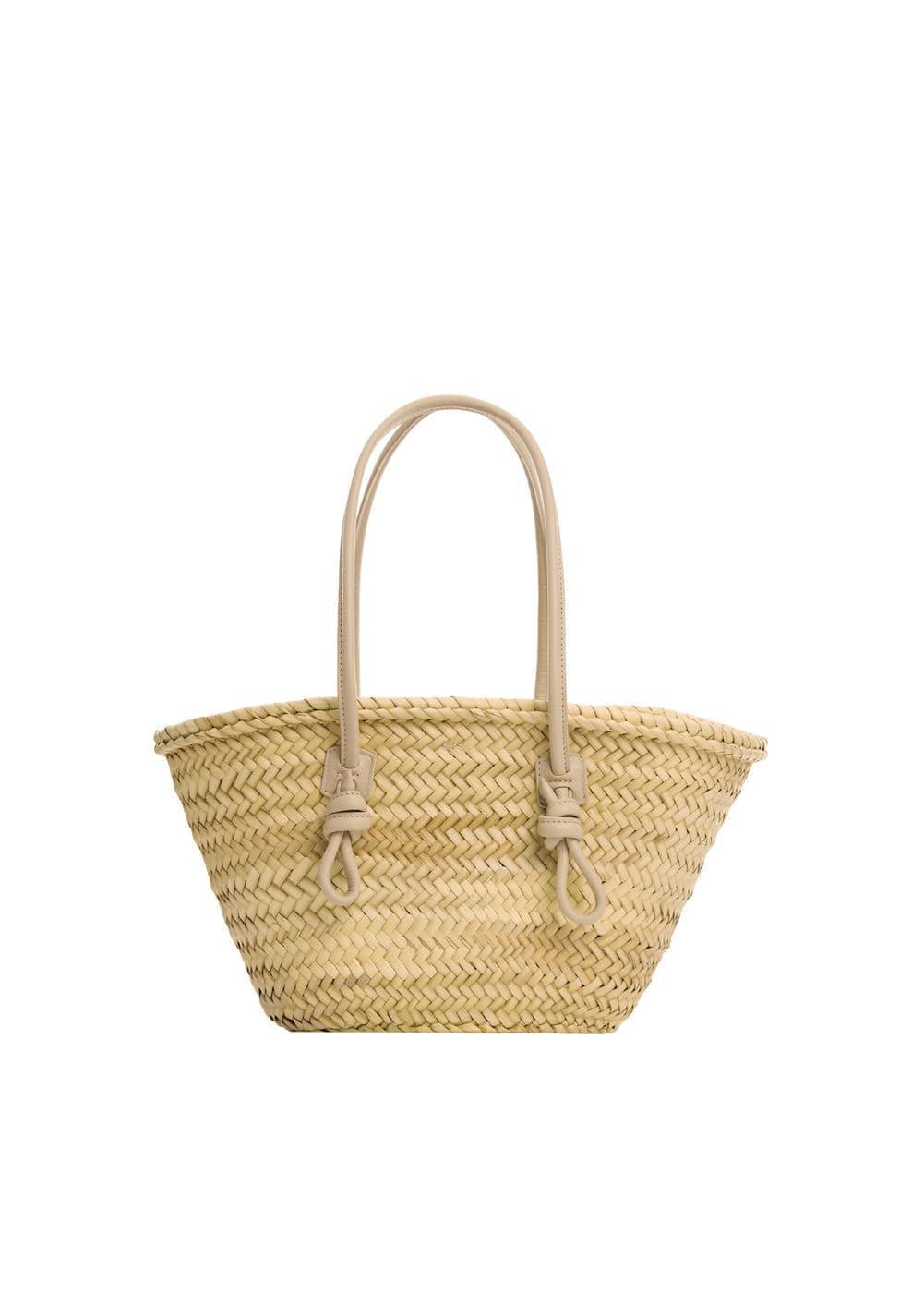 MANGO - Leather basket bag - One size - Women Product Image