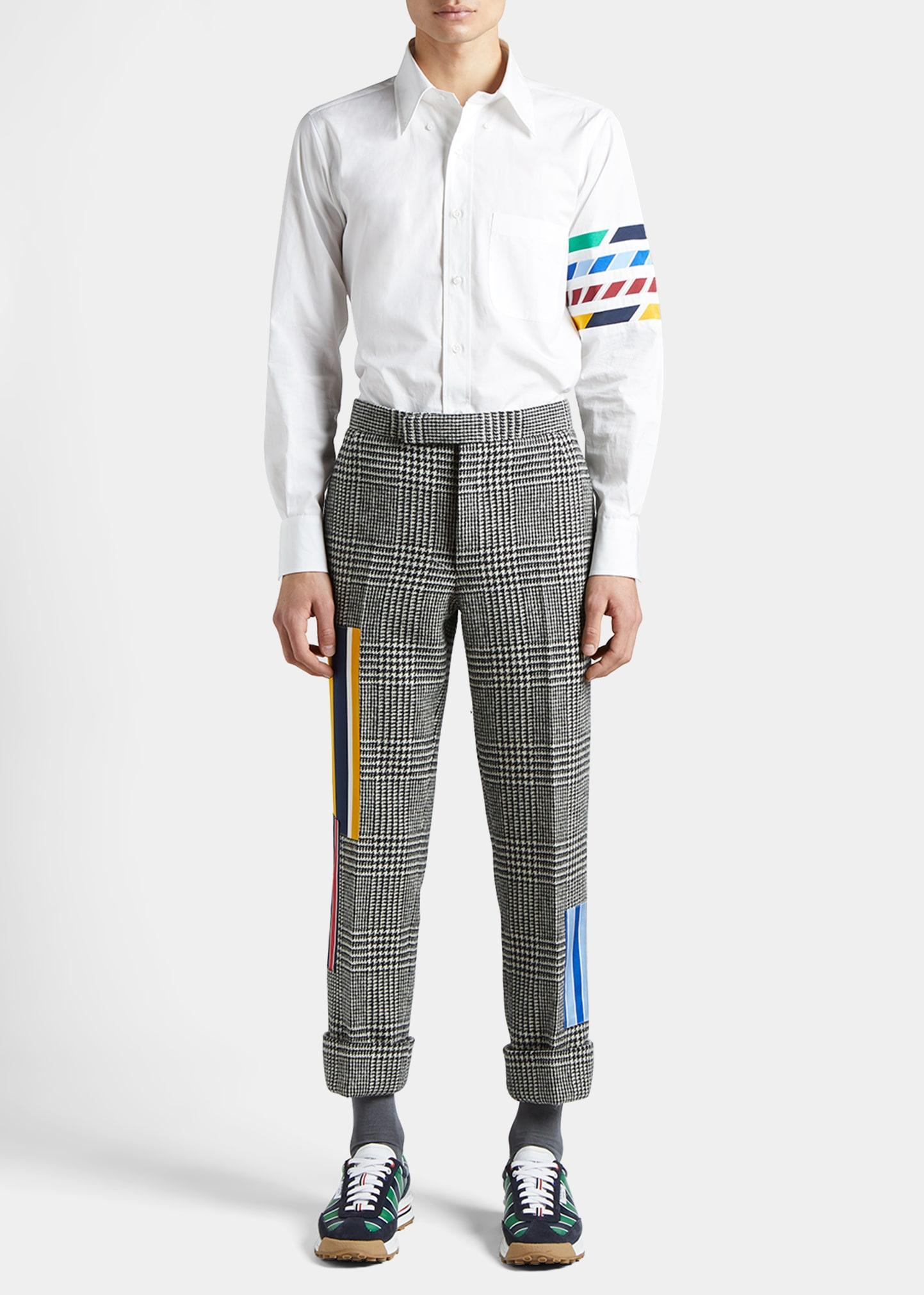 Mens Princes of Wales Stripe-Patch Trousers product image