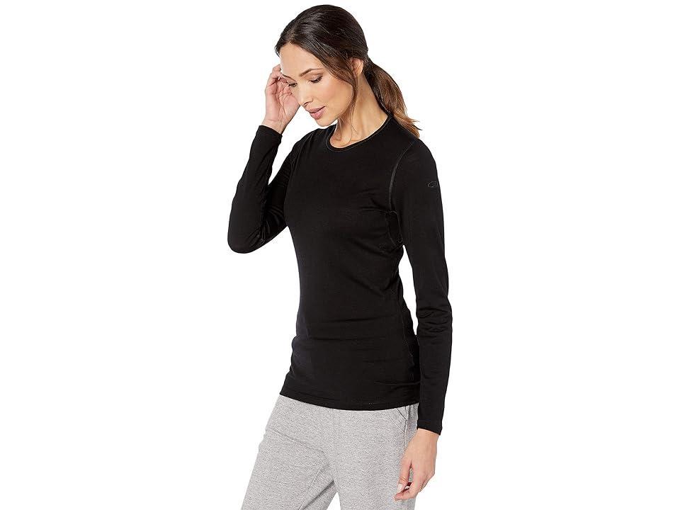 Icebreaker 200 Oasis Merino Baselayer Long Sleeve Crewe (Gritstone Heather 1) Women's Clothing Product Image