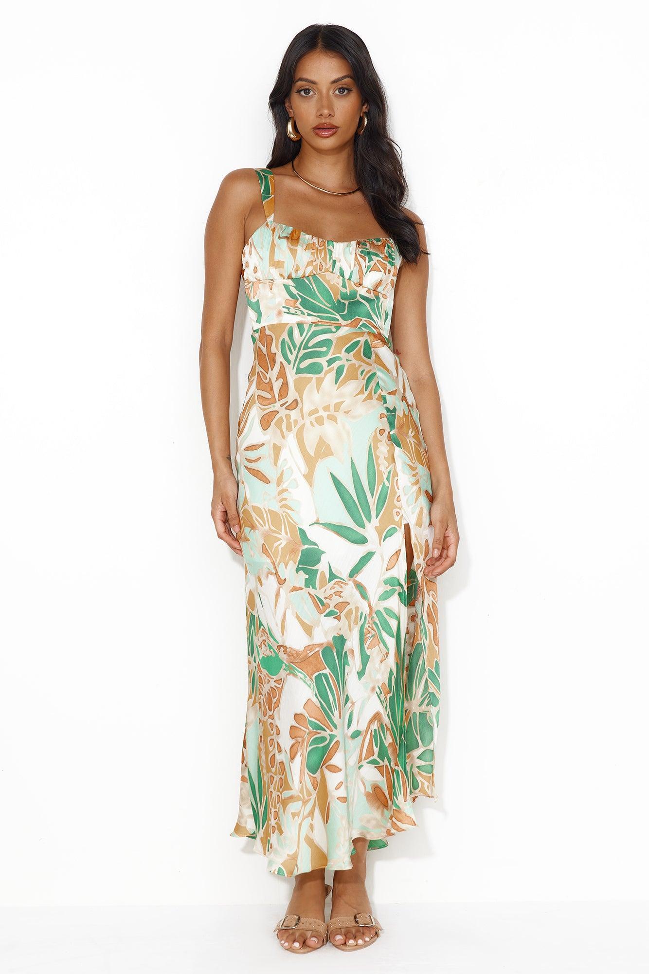 Season Of Flings Maxi Dress Green Product Image