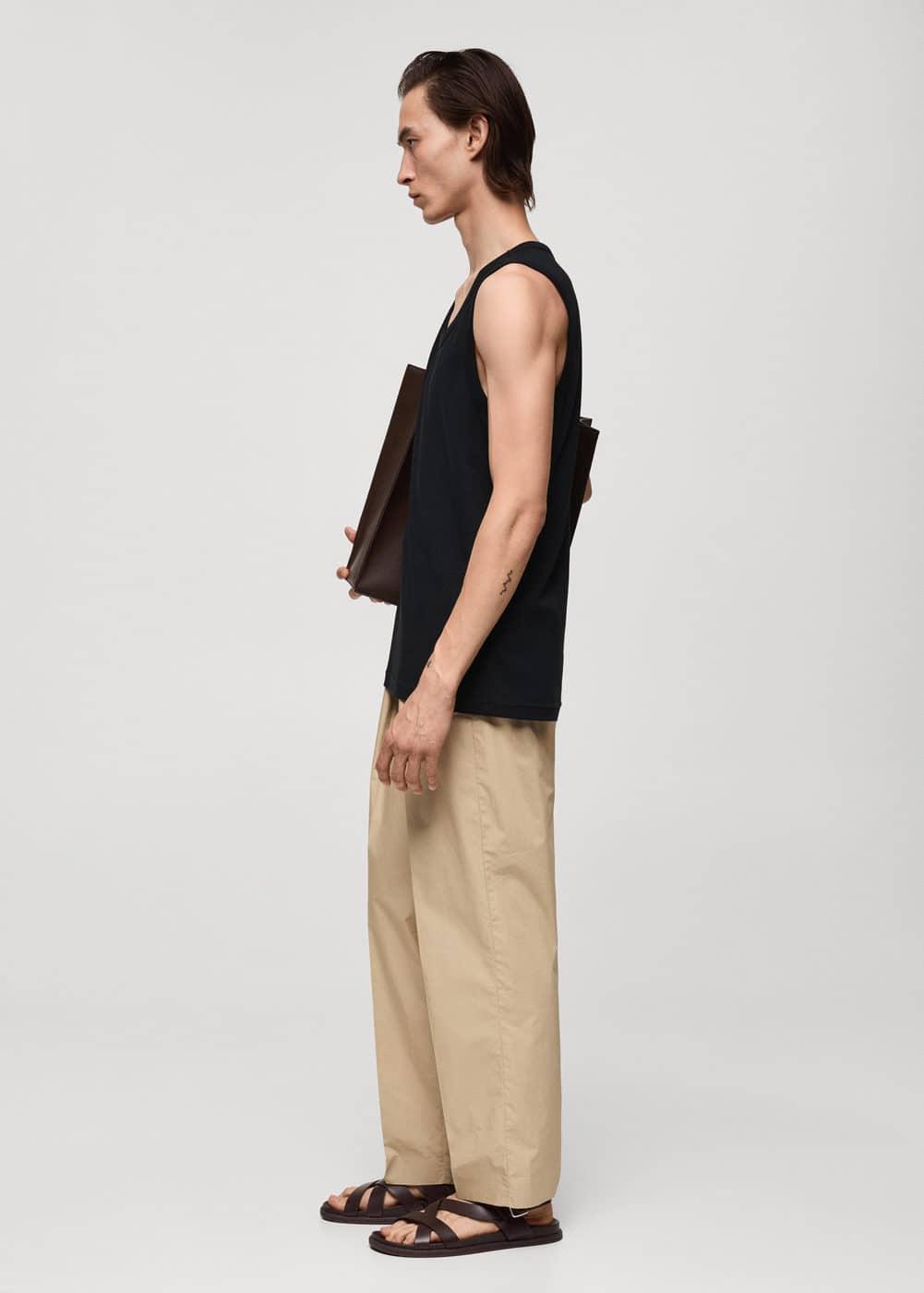 100% cotton tank top - Men | MANGO USA Product Image