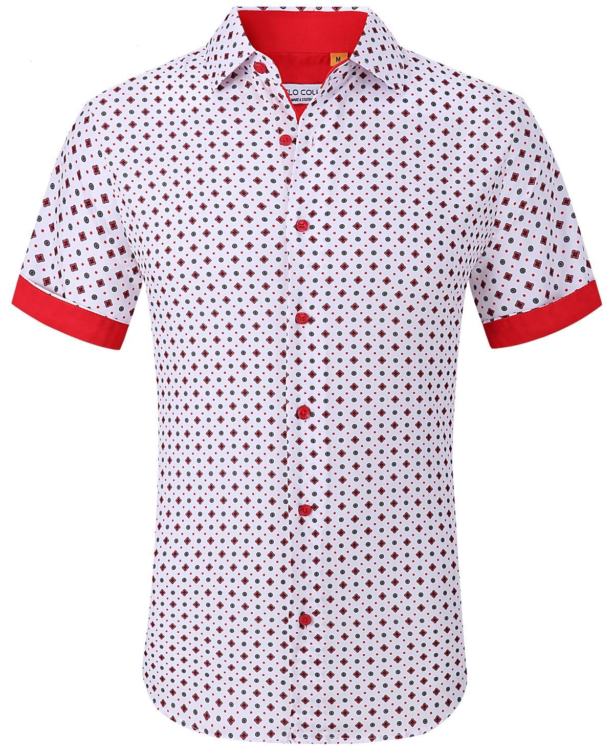 Suslo Couture Mens Slim-Fit Geo-Print Performance Shirt Product Image