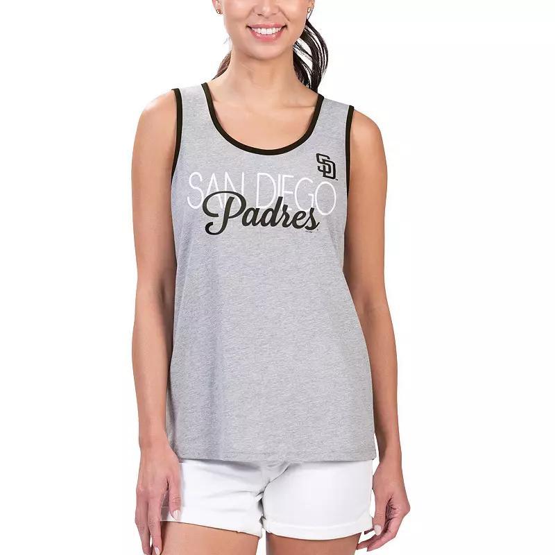 Womens G-III 4Her by Carl Banks Gray San Diego Padres Fastest Lap Tank Top Product Image