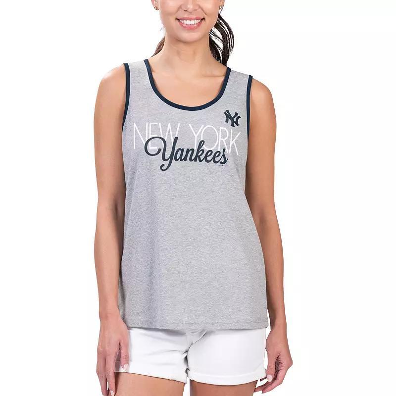 Womens G-III 4Her by Carl Banks Gray New York Yankees Fastest Lap Tank Top Product Image