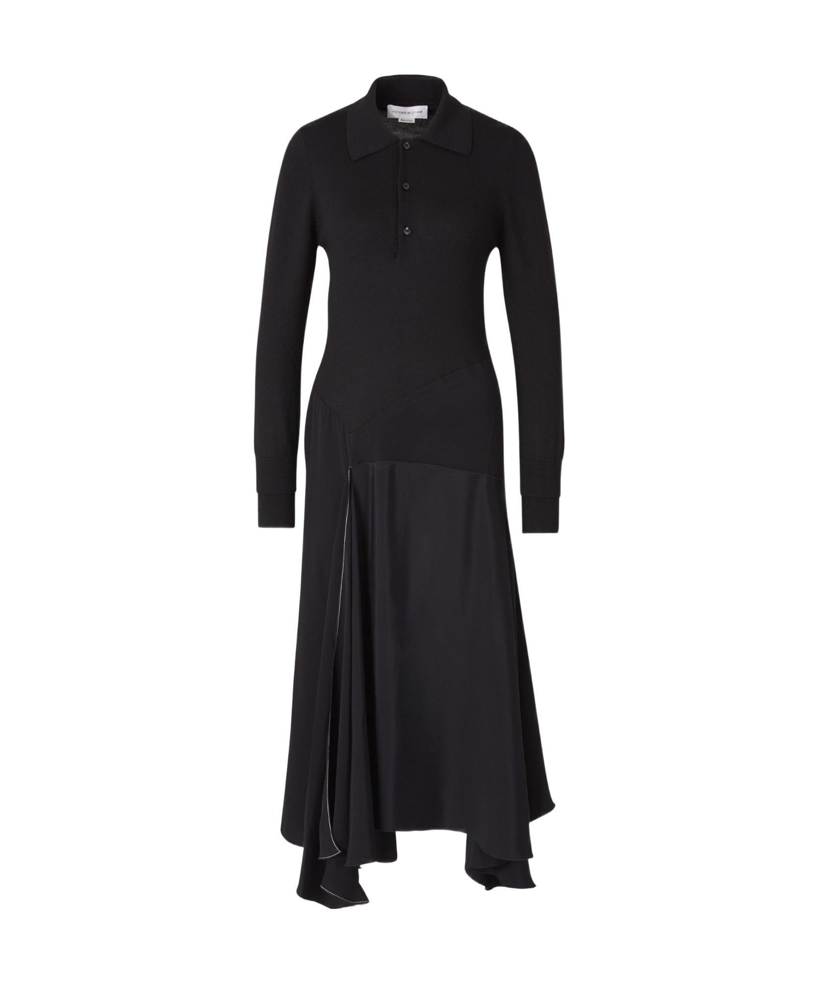 VICTORIA BECKHAM Henley Midi Dress In Center Front Button-down Closure With Branded Buttons Product Image