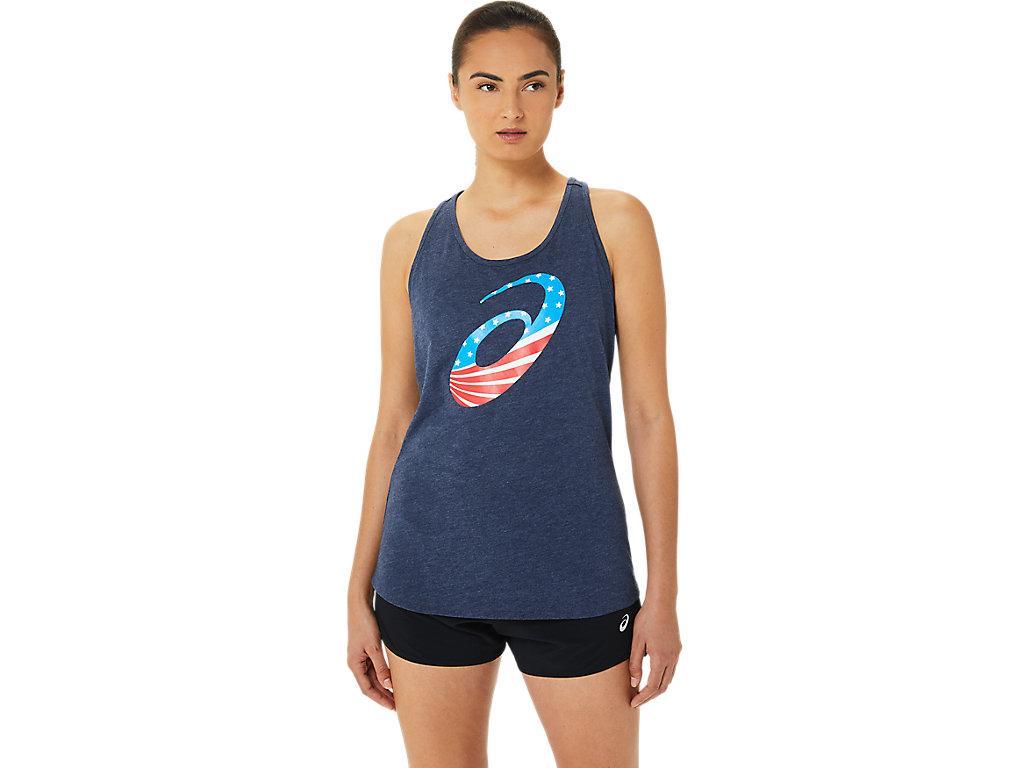 ASICS Women's Spiral A Stars And Stripes Short Sleeve Product Image