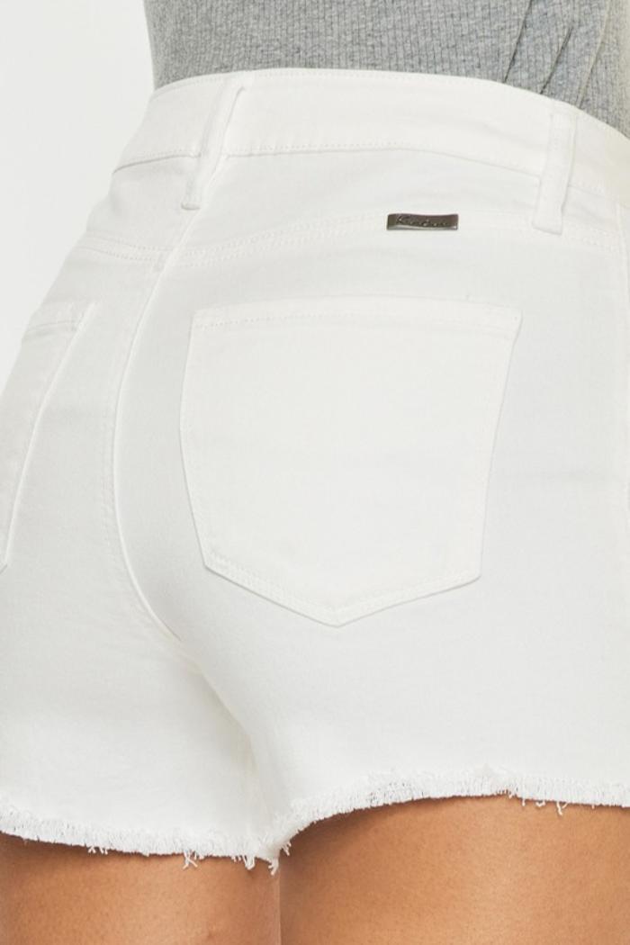 High Rise White Shorts Product Image