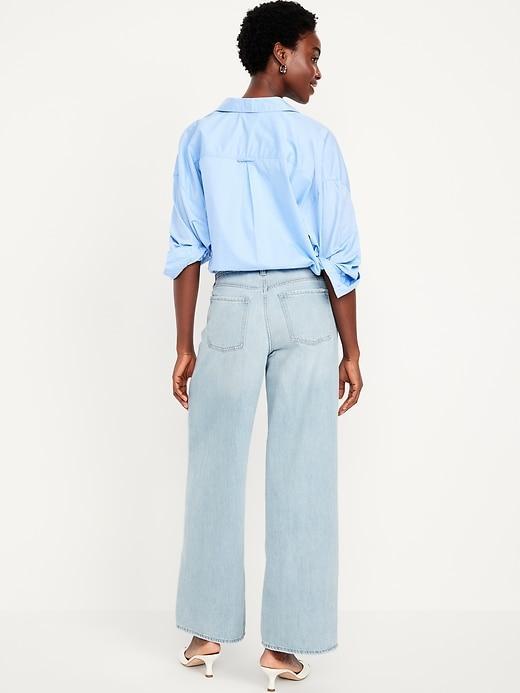 Mid-Rise Ripped Baggy Wide-Leg Jeans Product Image