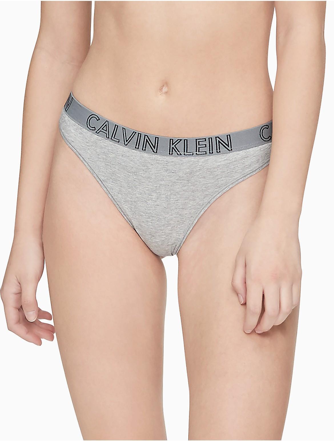 Calvin Klein Womens Ultimate Cotton Thong - Grey - XS Product Image