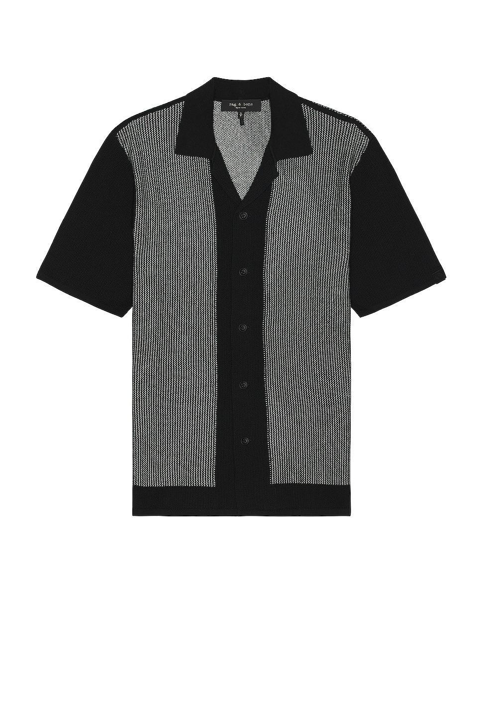 rag & bone Harvey Short Sleeve Knit Button-Up Camp Shirt Product Image