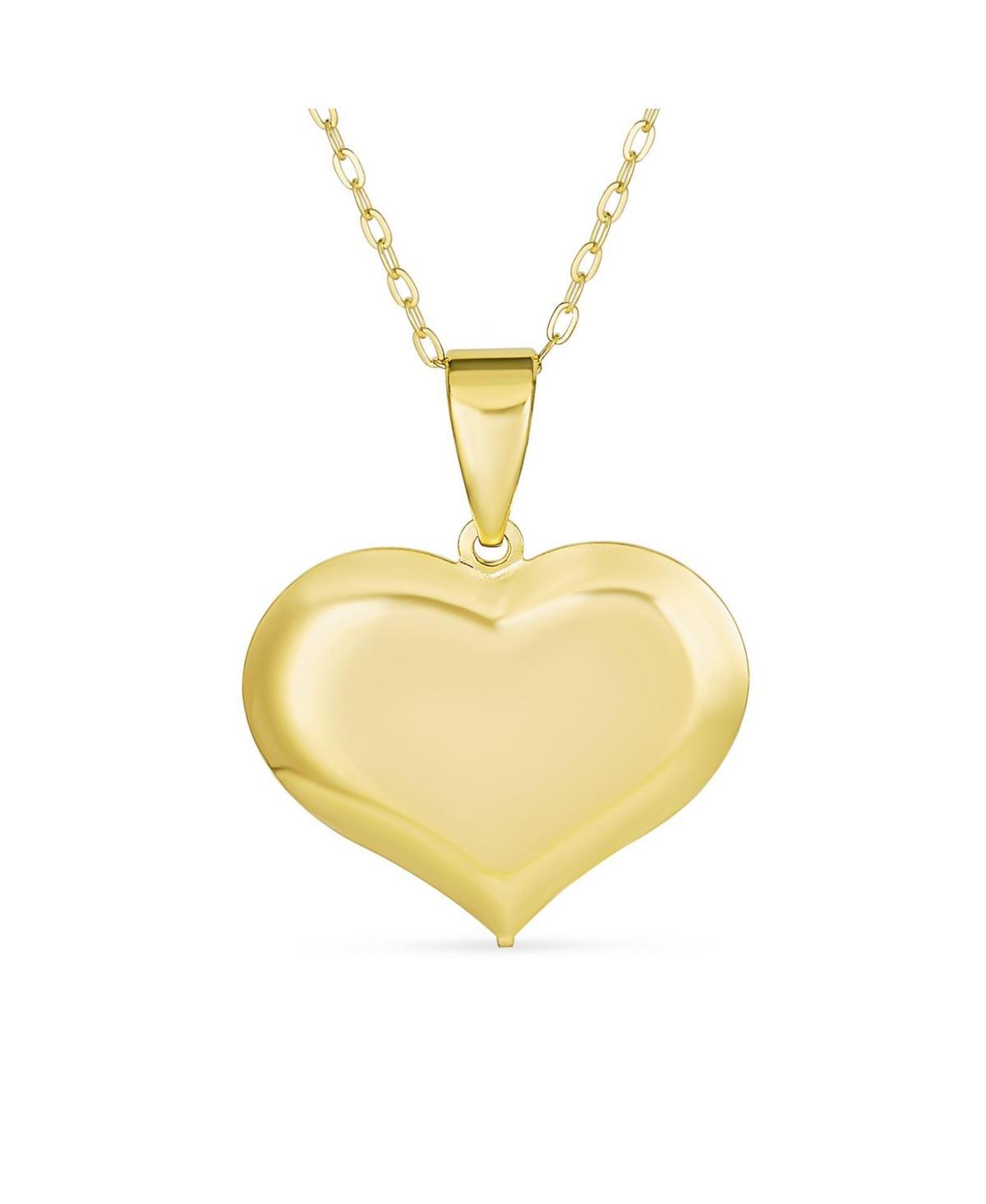 Bling Jewelry Message Simple Abc Large Size Heart Shape Script Or Block Letter Alphabet A-z Initial Pendant Necklace For Teen For Women 18K Gold Plate Product Image