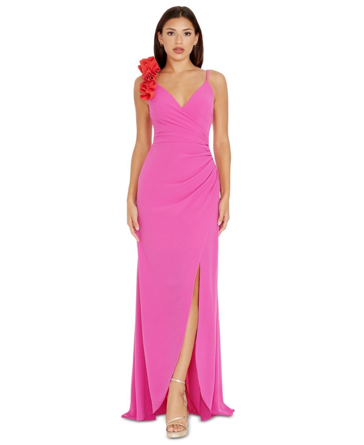 Dress the Population Womens Camelia Ruffled A-Line Maxi Dress Product Image