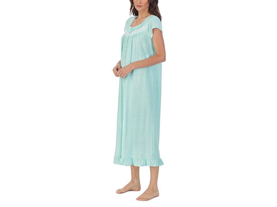 Eileen West Long Cap Sleeve Gown (Aqua Print) Women's Pajama Product Image