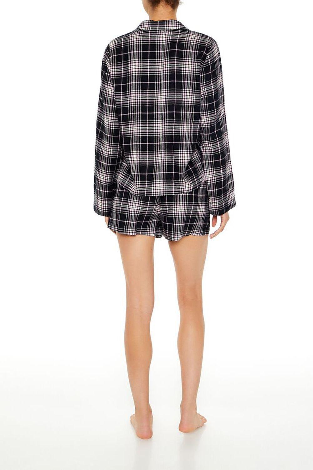 Flannel Shirt & Shorts Pajama Set | Forever 21 Product Image