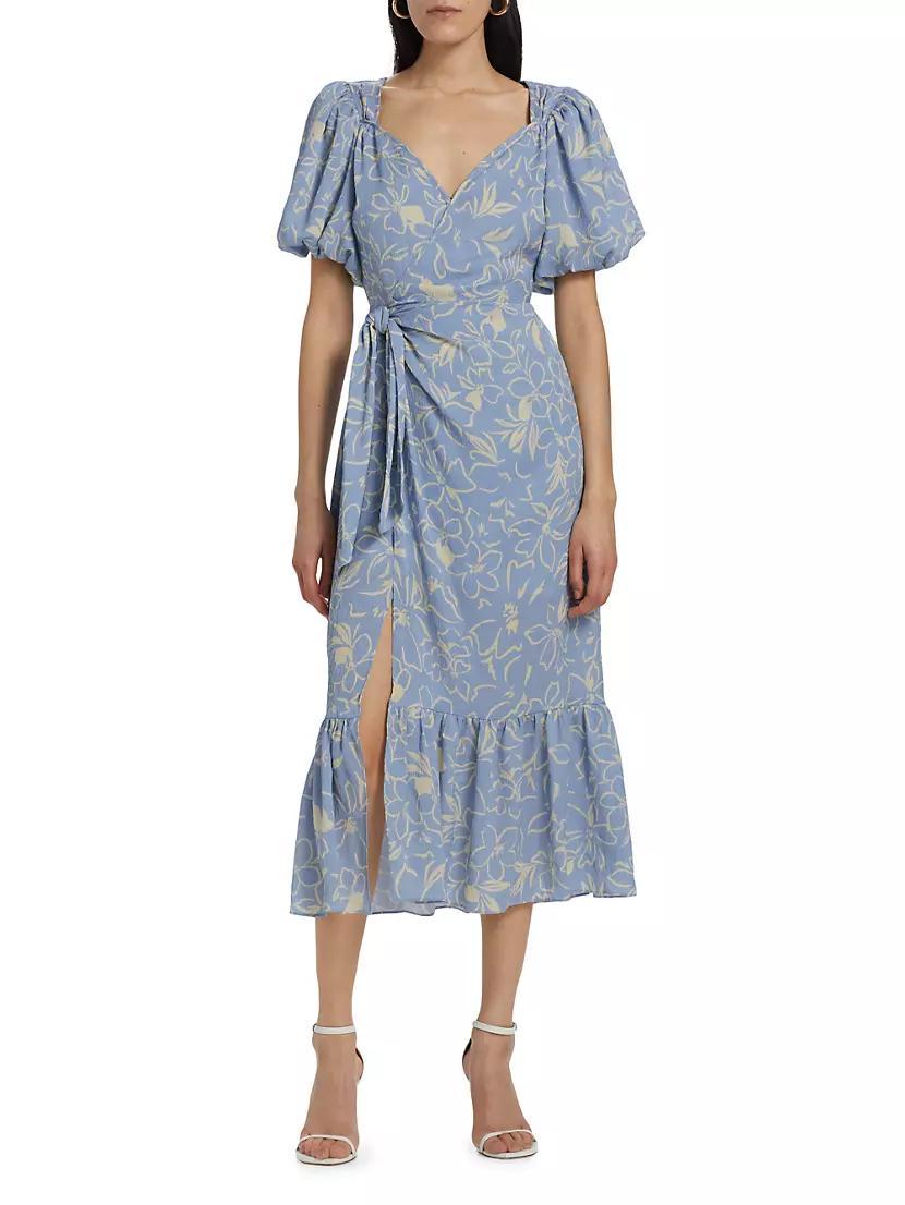 Modena Floral V-Neck Midi Dress Product Image