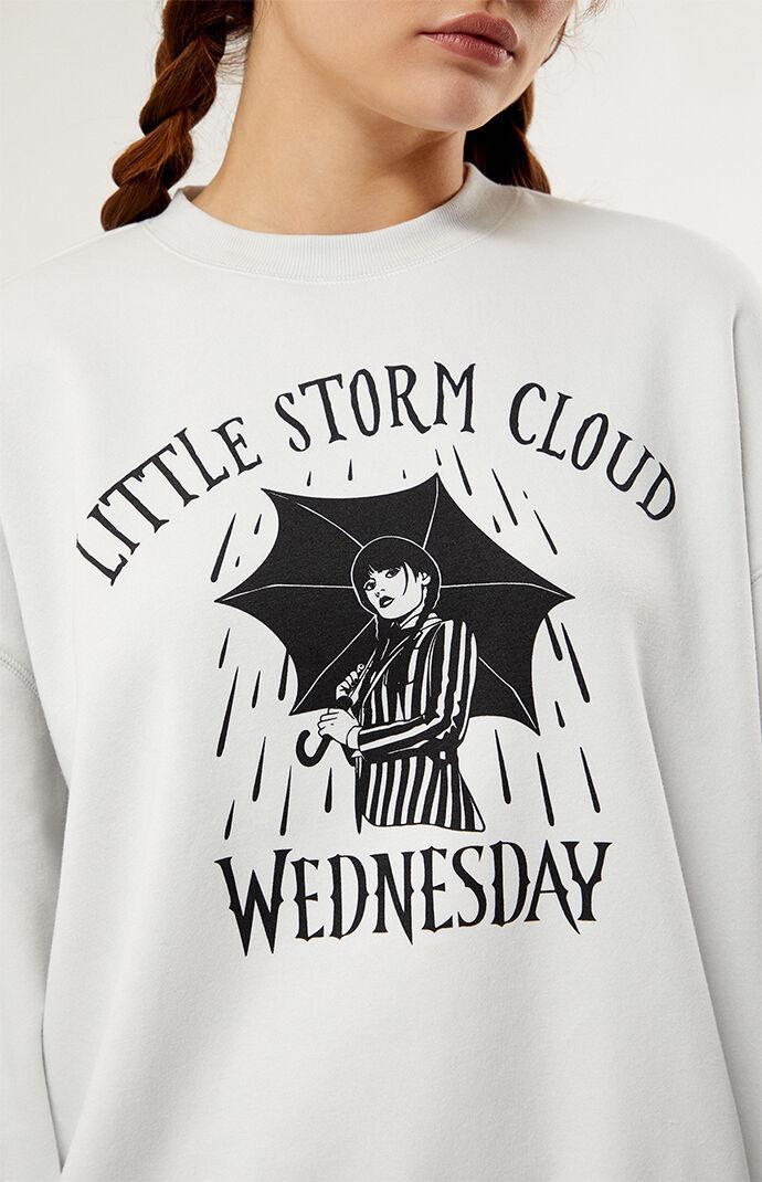 Wednesday Womens Little Storm Cloud Crew Neck Sweatshirt Product Image