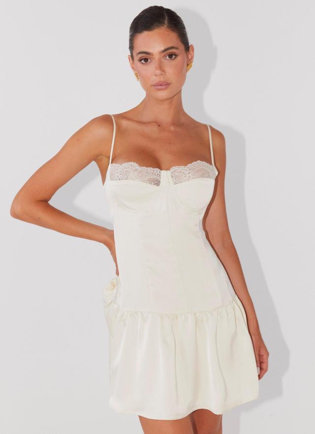 Take A Chance Bustier Mini Dress - Ivory Product Image