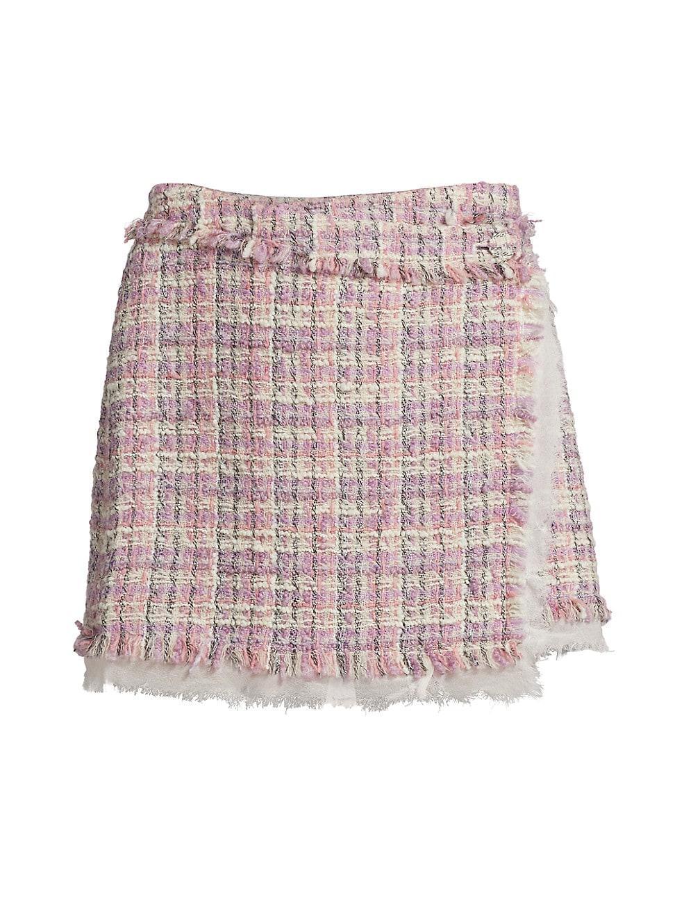 Womens Royce Plaid Tweed Wrap Miniskirt Product Image