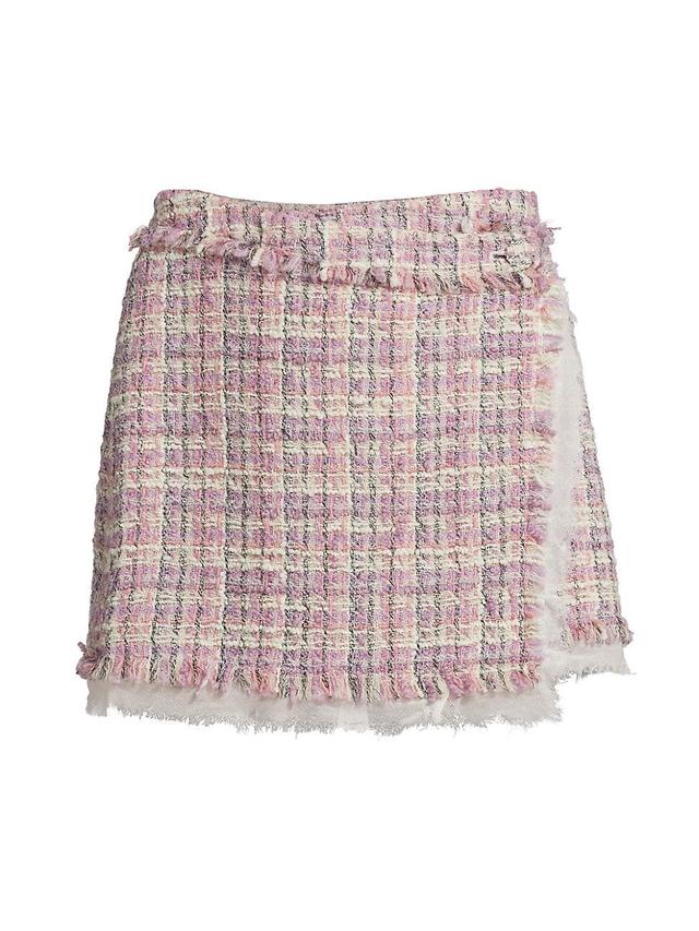 Womens Royce Plaid Tweed Wrap Miniskirt Product Image