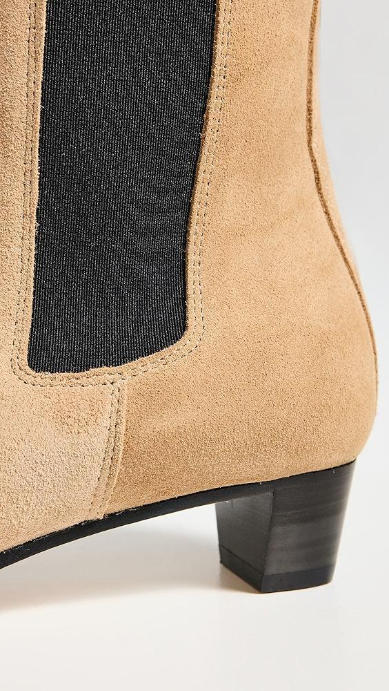 AEYDE Kiki Cow Suede Leather Caramel Booties | Shopbop Product Image